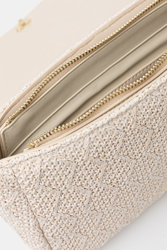 Valentino Bags crossbody kabelka dámska pletená OCARINA SUMMER VBS9XL02PAG béžová