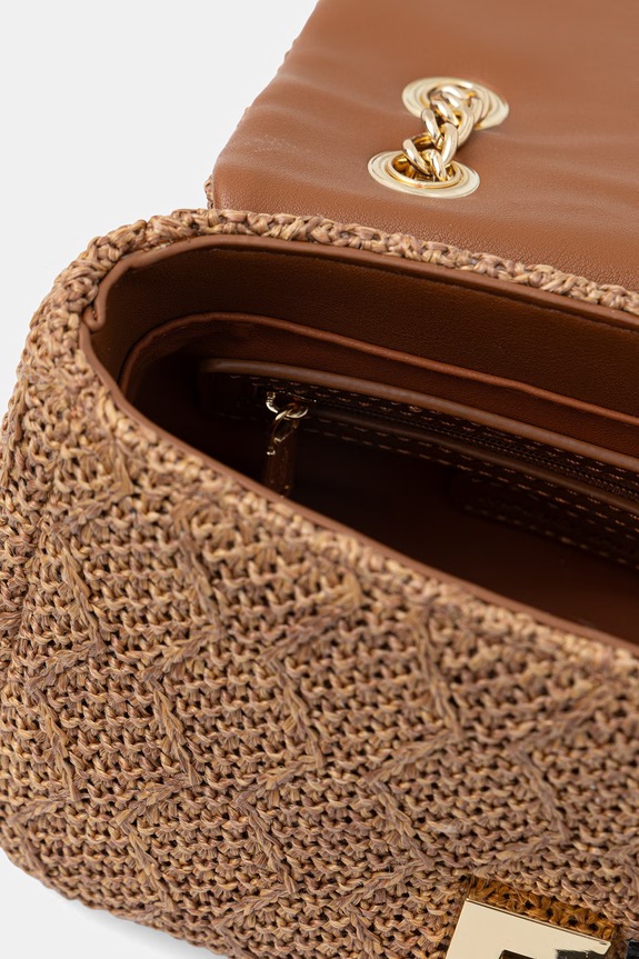 Valentino Bags crossbody kabelka dámska pletená OCARINA SUMMER VBS9XL05PAG hnedá