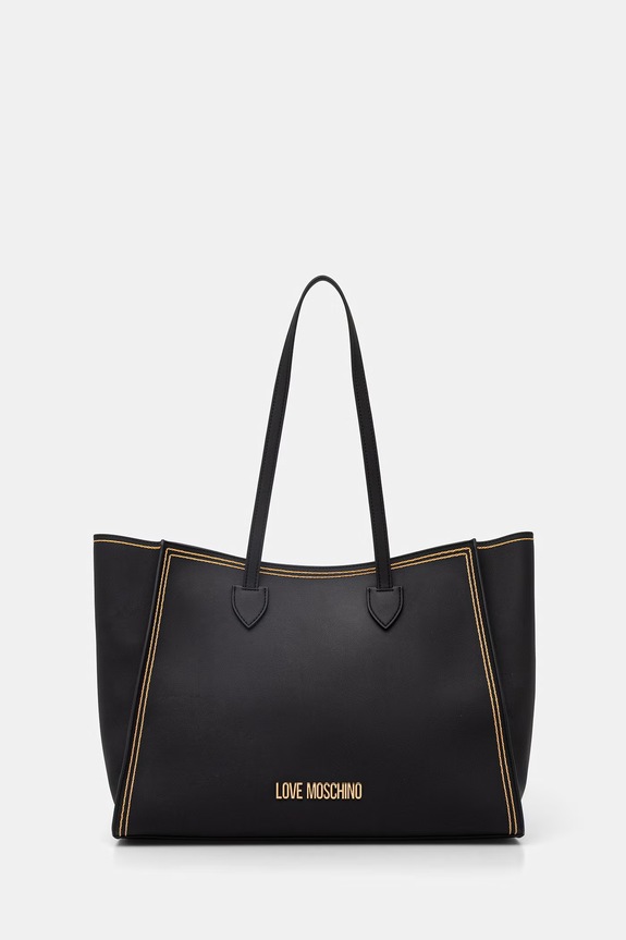 Love Moschino shopper torba za žene od imitacije kože crna JC4254PP0OKF0000