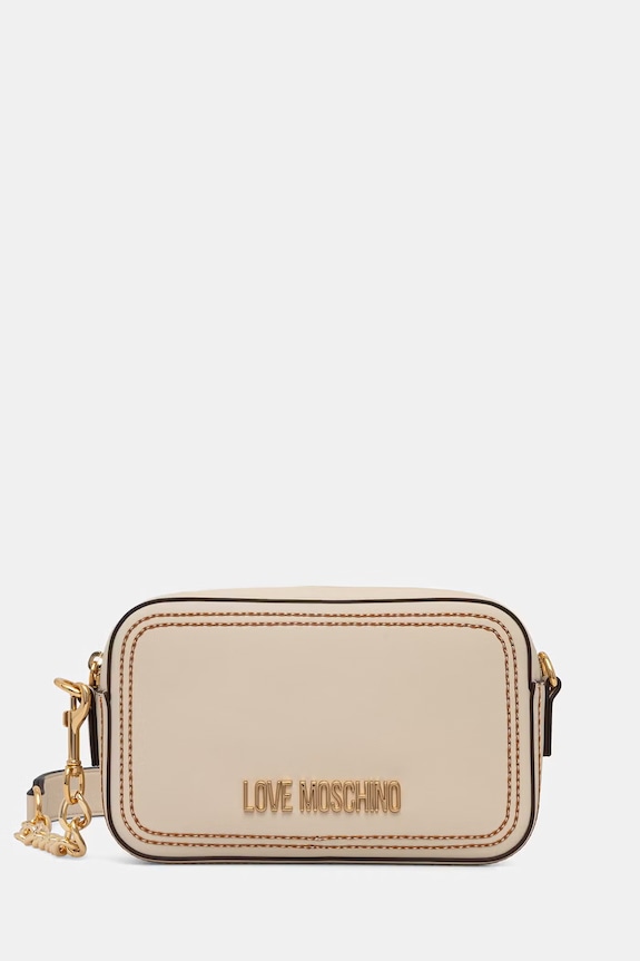 Love Moschino crossbody torba za žene od imitacije kože bež JC4255PP0OKF0110