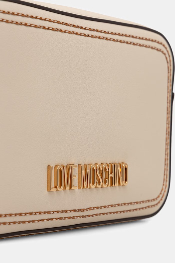 Love Moschino crossbody torba za žene od imitacije kože bež JC4255PP0OKF0110