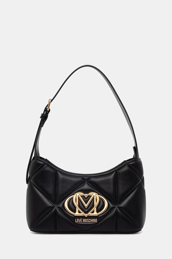 Love Moschino μικρή γυναικεία τσάντα από απομίμηση δέρματος μαύρο JC4258PP0OLC0000