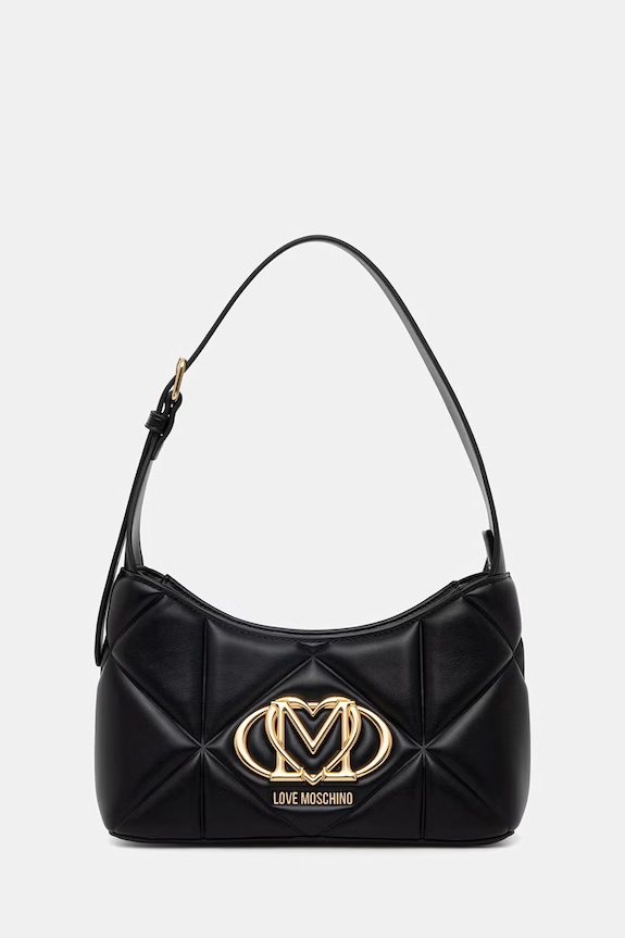 Love Moschino μικρή γυναικεία τσάντα από απομίμηση δέρματος μαύρο JC4258PP0OLC0000