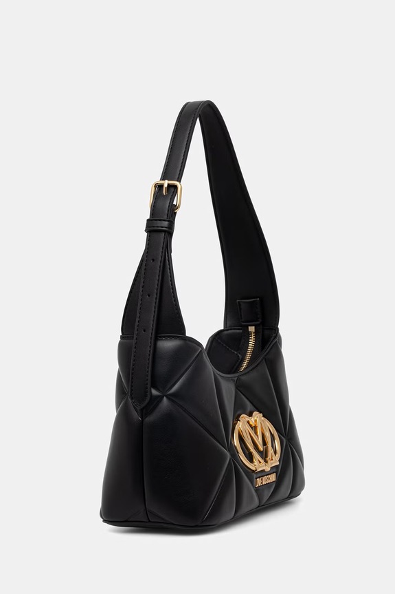 Love Moschino μικρή γυναικεία τσάντα από απομίμηση δέρματος JC4258PP0OLC0000 μαύρο SS26