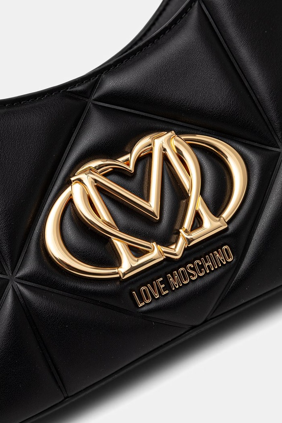 Love Moschino μικρή γυναικεία τσάντα από απομίμηση δέρματος μαύρο JC4258PP0OLC0000