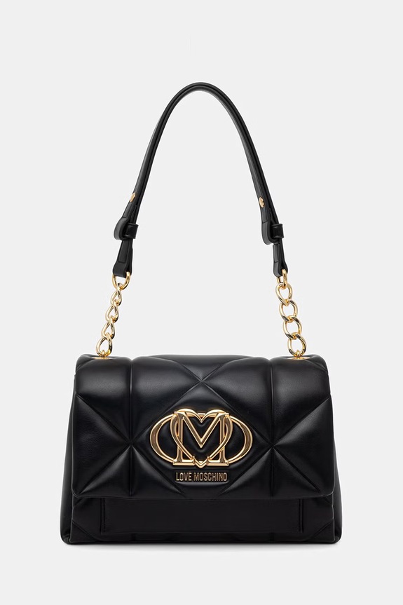Love Moschino ταχυδρόμου γυναικεία από απομίμηση δέρματος μαύρο JC4259PP0OLC0000