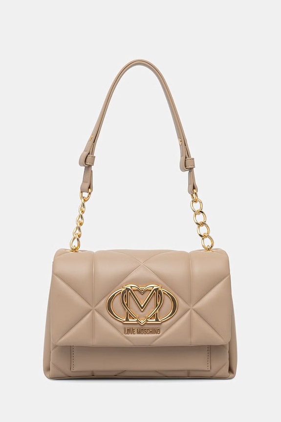 Love Moschino Ταχυδρόμου Γυναικεία από απομίμηση δέρματος μπεζ JC4259PP0OLC0209