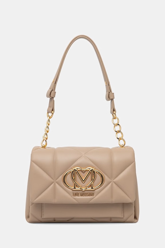 Love Moschino Ταχυδρόμου Γυναικεία από απομίμηση δέρματος μπεζ JC4259PP0OLC0209