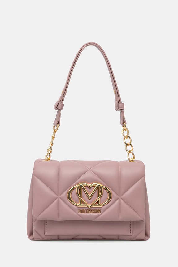 Love Moschino ταχυδρόμου γυναικεία από απομίμηση δέρματος ροζ JC4259PP0OLC0600