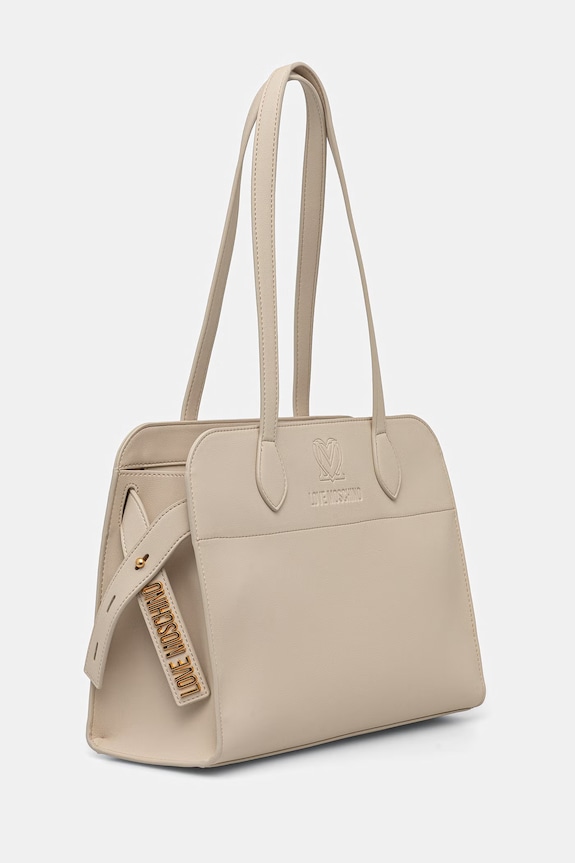 Love Moschino torebka shopper damska z imitacji skóry JC4272PP0OKI0110 beżowy SS26