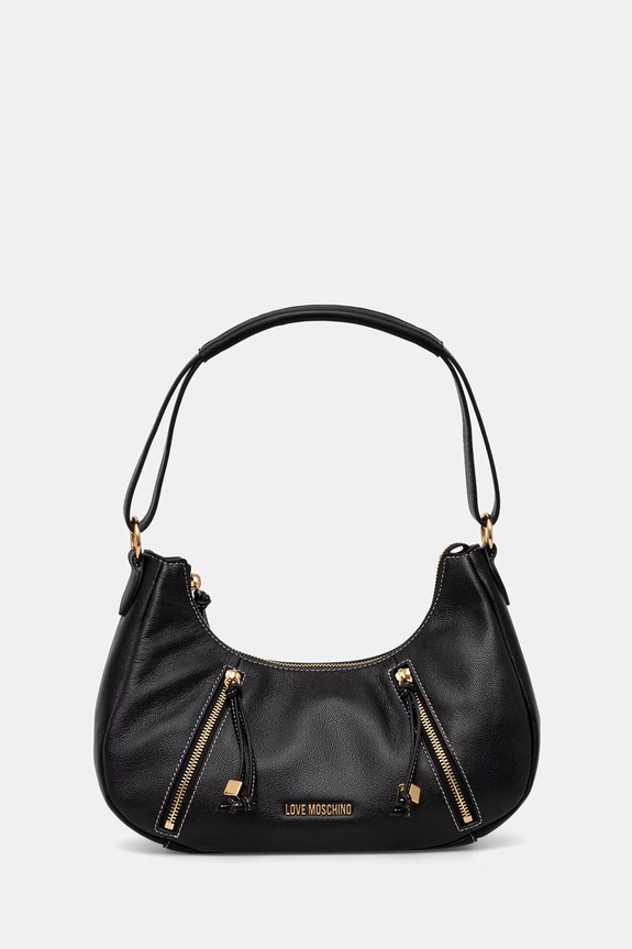 Love Moschino Τσάντα κρουασάν γυναικεία δερμάτινη μαύρο JC4281PP0OK1300A