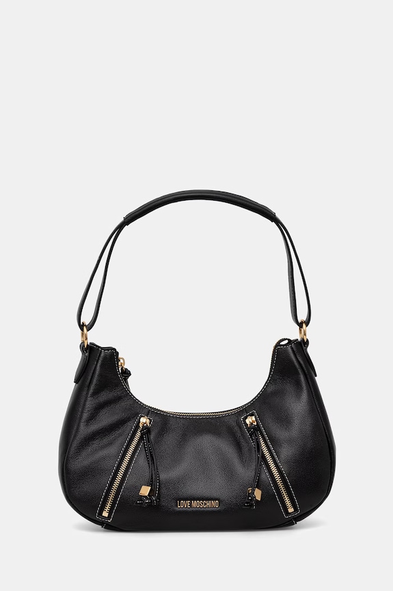 Love Moschino Τσάντα κρουασάν γυναικεία δερμάτινη μαύρο JC4281PP0OK1300A