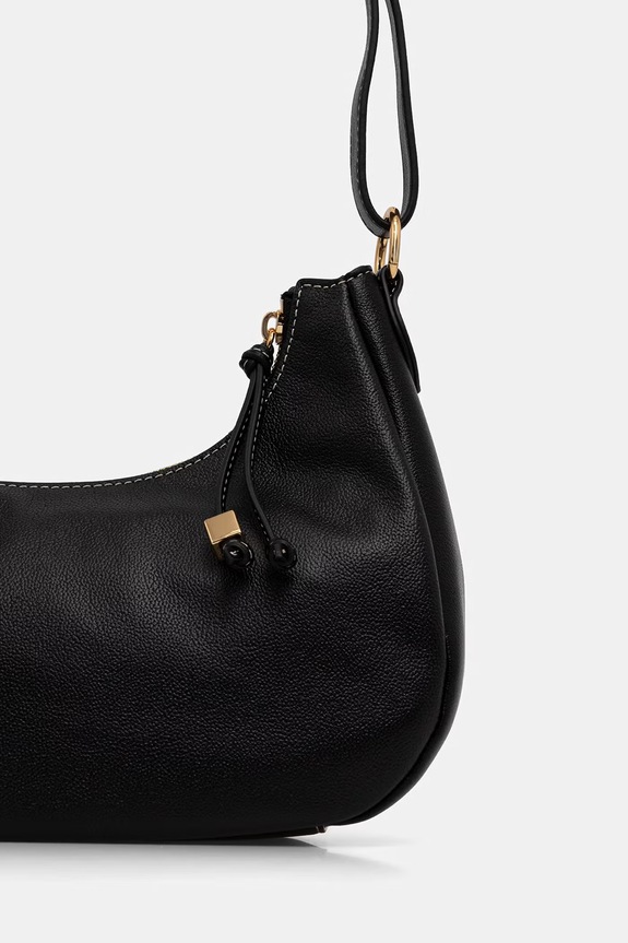 Αξεσουάρ Love Moschino Τσάντα κρουασάν γυναικεία δερμάτινη JC4281PP0OK1300A μαύρο