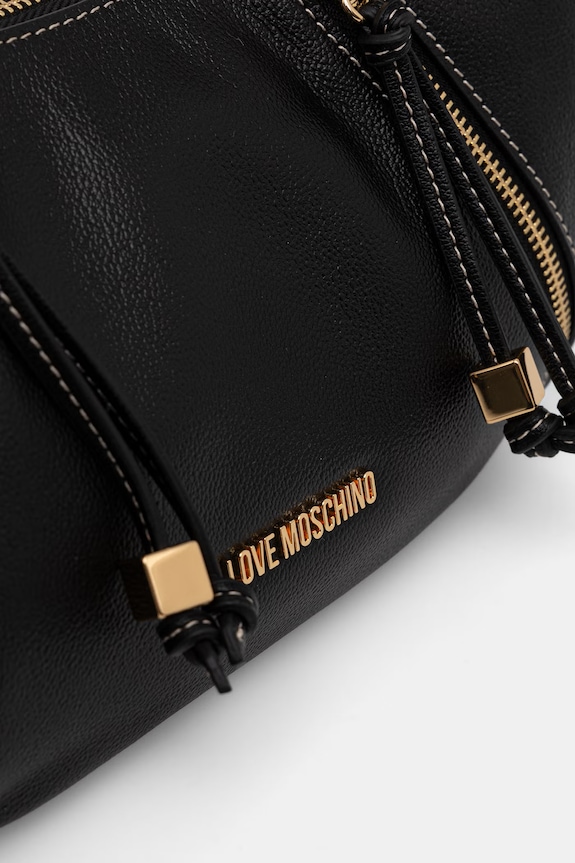 Love Moschino Τσάντα κρουασάν γυναικεία δερμάτινη μαύρο JC4281PP0OK1300A