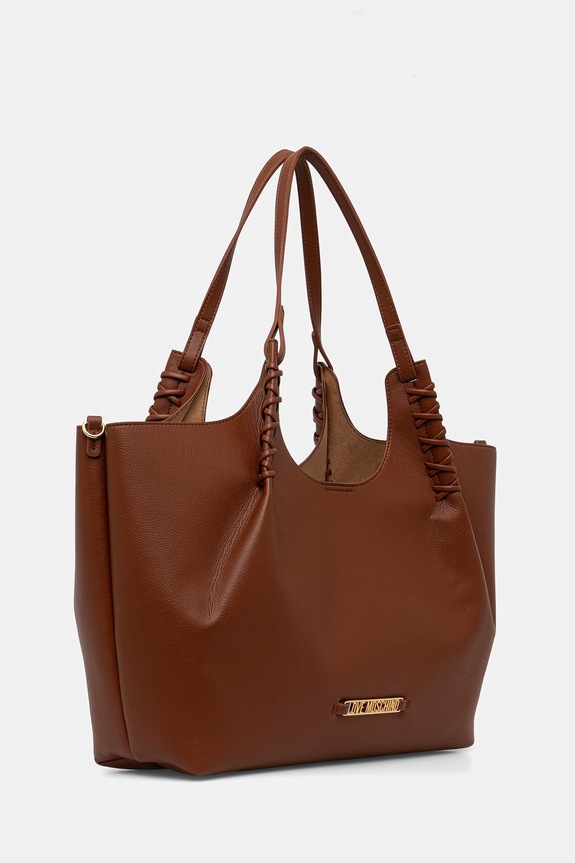 Love Moschino shopper torba za žene od imitacije kože JC4297PP0OKL0300 smeđa SS26