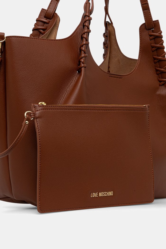 Love Moschino shopper torba za žene od imitacije kože smeđa JC4297PP0OKL0300