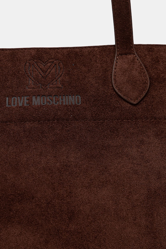 Love Moschino Kabelka typu shopper dámska z imitácie semišu hnedá JC4271PP0OKJ0313