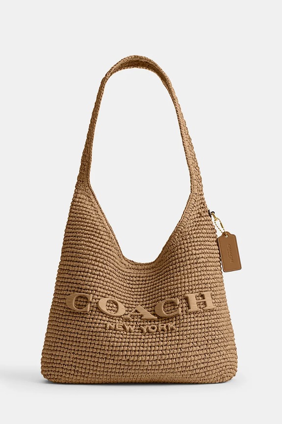 Coach taška dámská kožená Brooklyn Shoudler Bag 28 béžová CDU75