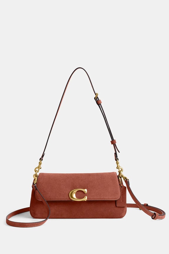 Coach torebka crossbody damska zamszowa Suade Jet Shoulder Bag CDZ74 brązowy SS26
