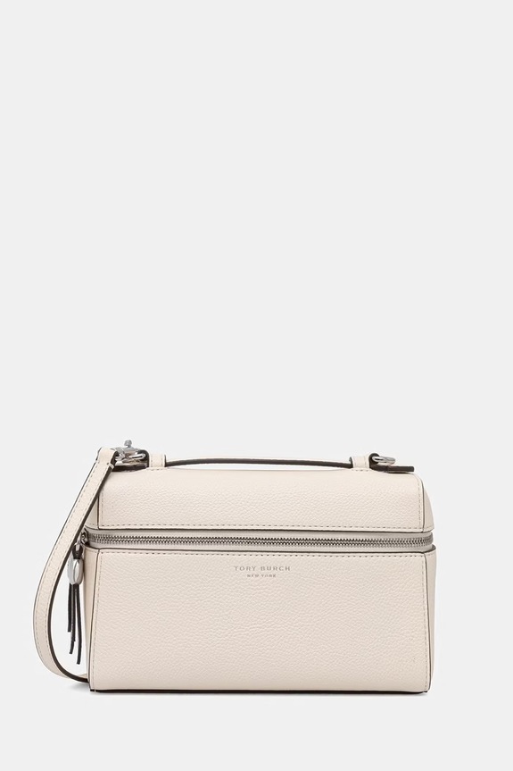 Tory Burch borsa a tracollo da donna in pelle Romy beige 178948