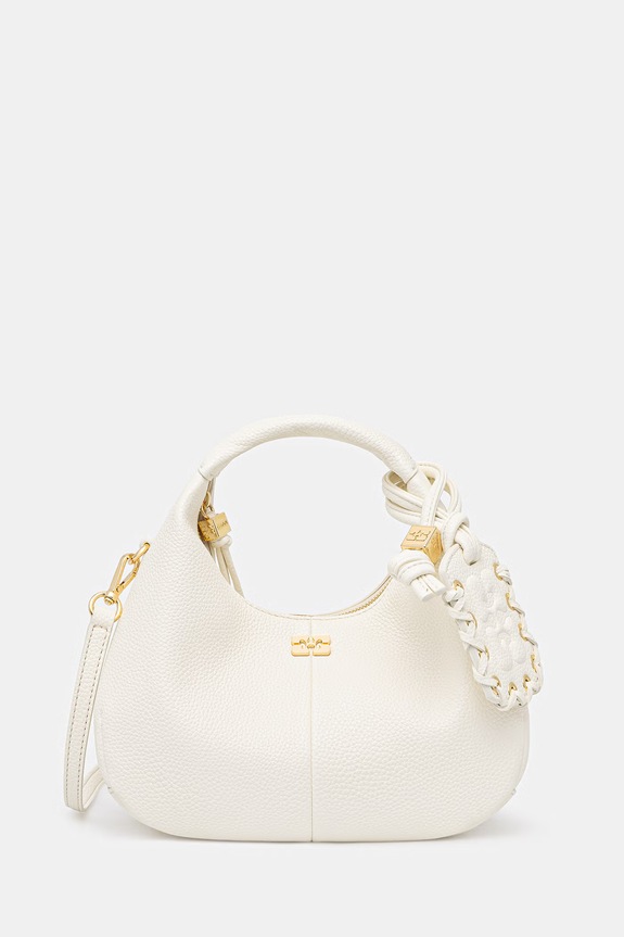 GANNI Hobo Mini torebka crossbody damska z imitacji skóry beżowy B2070102