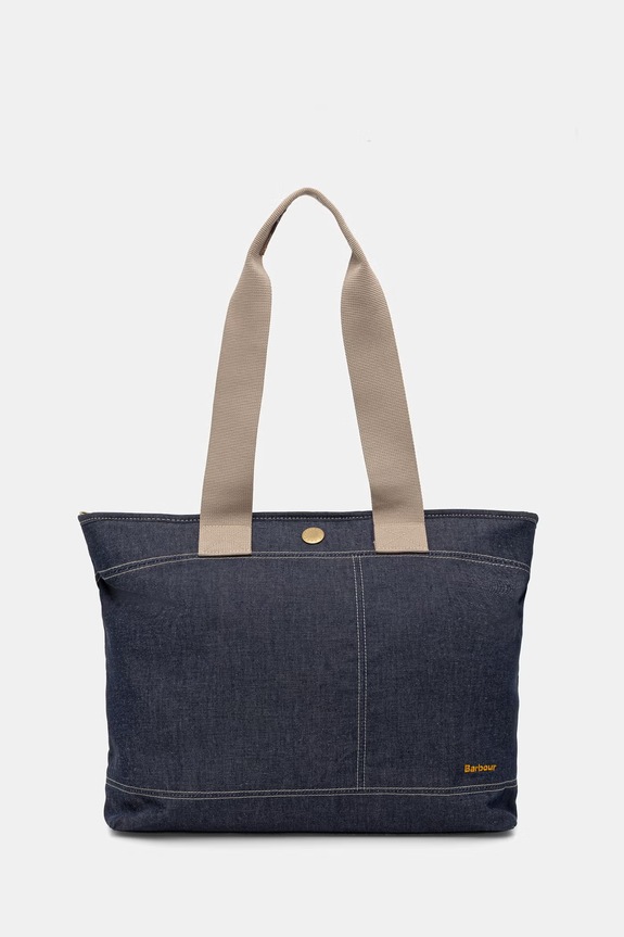 Barbour geantă shopper pentru femei, din denim Mya bleumarin LBA0470