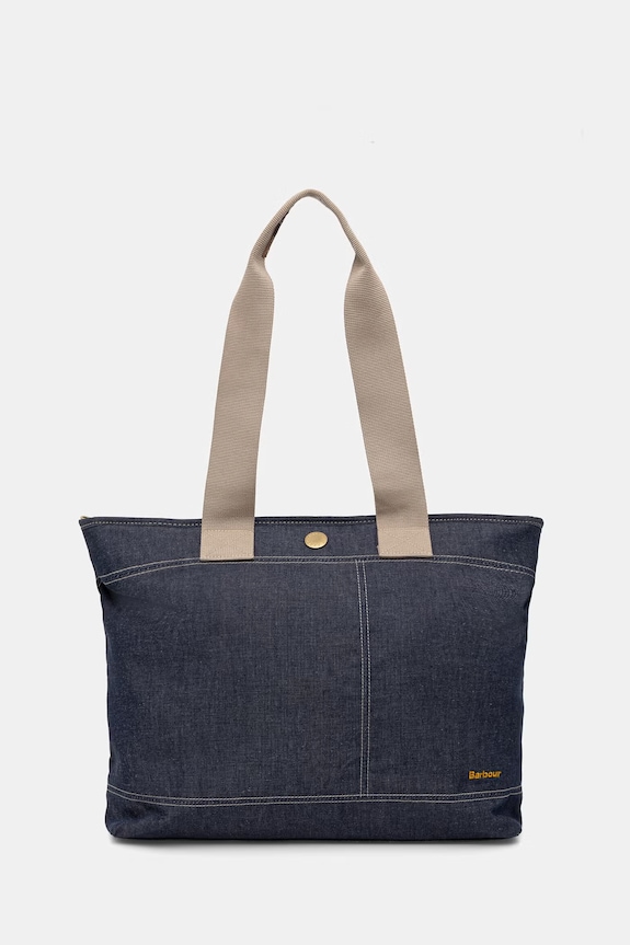 Barbour geantă shopper pentru femei, din denim Mya bleumarin LBA0470
