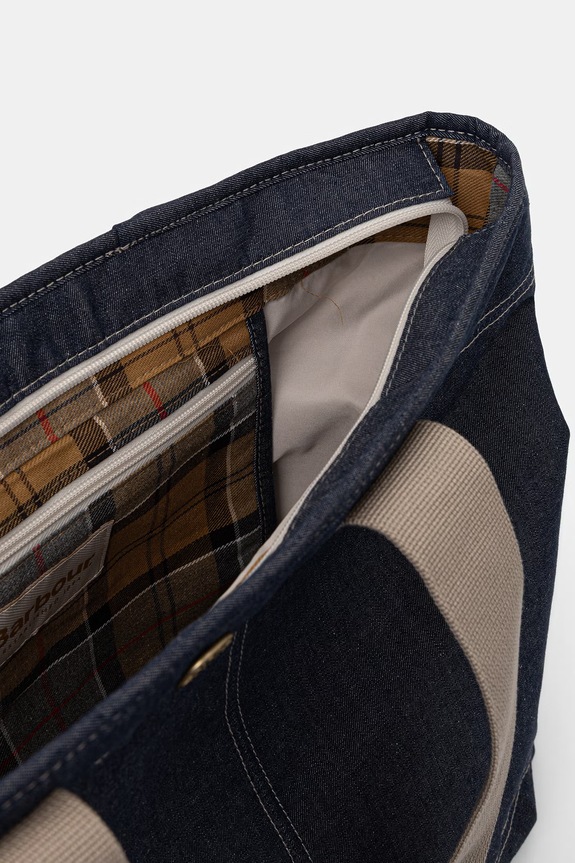 Barbour geantă shopper pentru femei, din denim Mya LBA0470 bleumarin