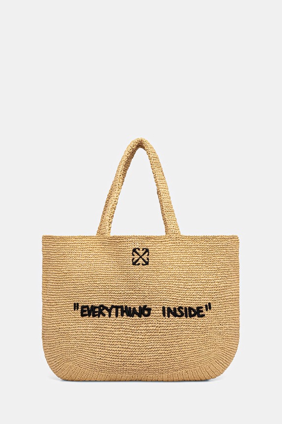 Off-White Jitney torebka tote damska pleciona beżowy OWNA23CC99FAB001