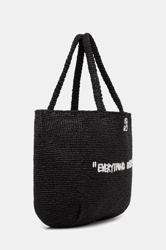 Off-White Jitney torebka tote damska pleciona OWNA23CC99FAB001 czarny SS26