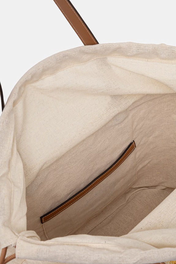 Pedro del Hierro torebka shopper damska pleciona 1113598 żółty