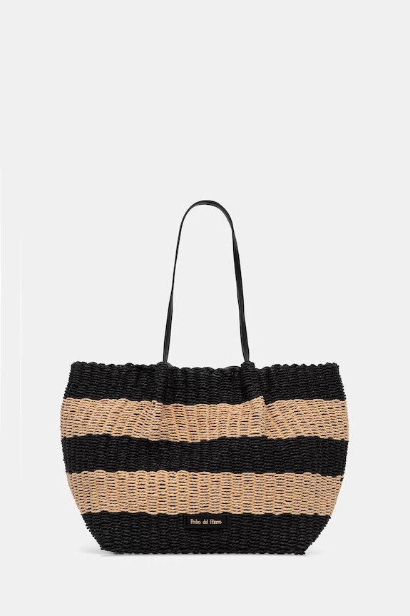 Pedro del Hierro torebka shopper damska pleciona czarny 2963398