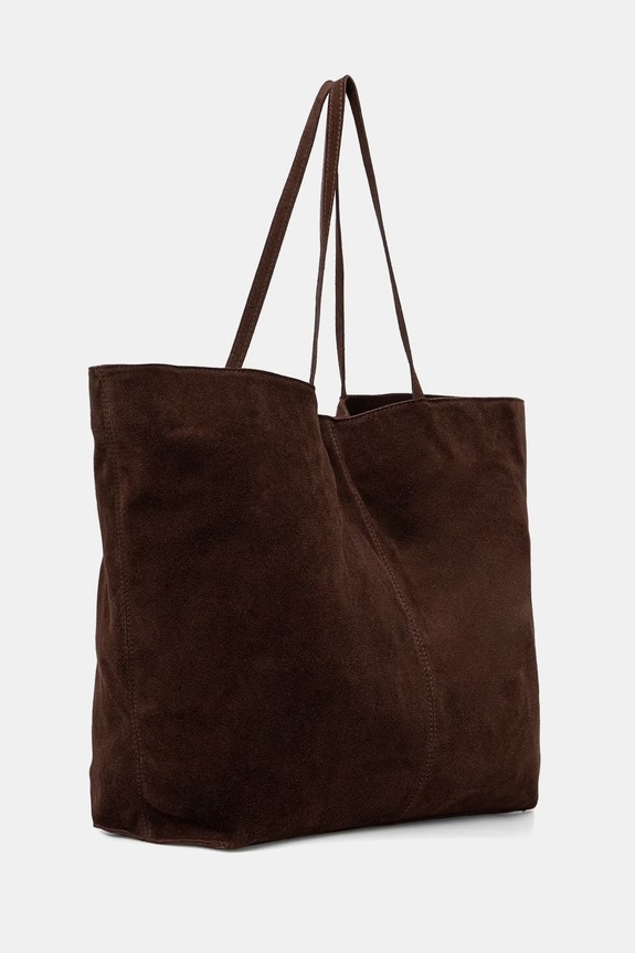 ViCOLO tote bag de damă din piele întoarsă XAB0058 maro SS26
