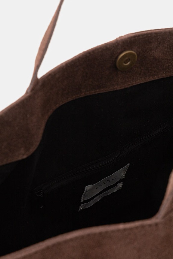 ViCOLO tote bag de damă din piele întoarsă XAB0058 maro