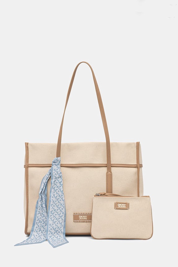 DKNY kabelka typu tote dámska bavlnená béžová R61AGP73