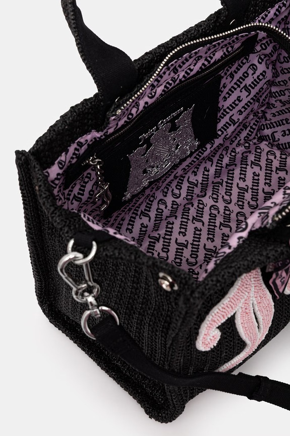 Juicy Couture torebka crossbody damska pleciona IRIS BEADS BEJIR9992W1P czarny