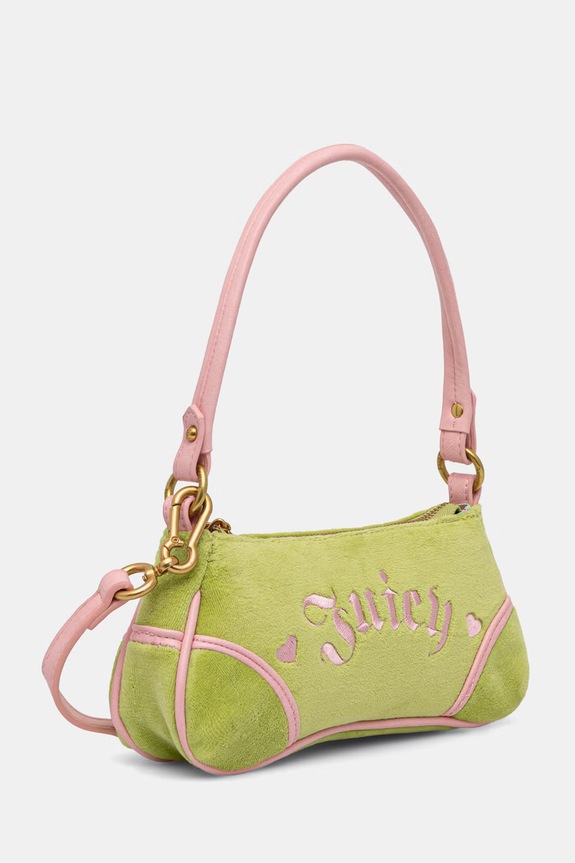 Juicy Couture kabelka hobo dámska JANELLE VELVET BEJ4J9965WZC zelená SS26