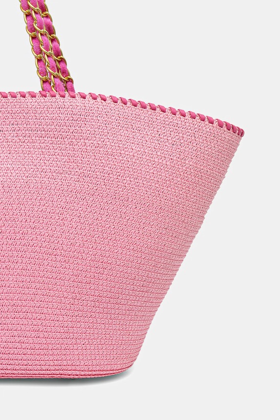 Dodaci Juicy Couture torba za plažu za žene pletena ALMA BEACH BASKET BEJ0A9952WXZ roza
