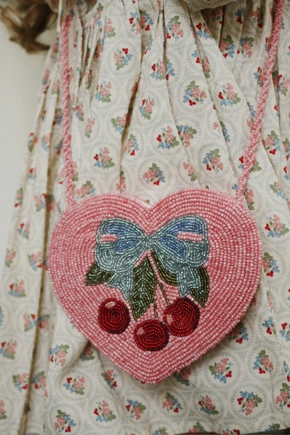 Detská kabelka Konges Sløjd BEADED HEART BAG vzorovaný ružová KS104220.PreSpring