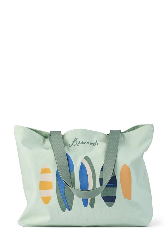 Liewood geantă de bumbac Big Totebag incape in A4 verde LW14796.PPY2