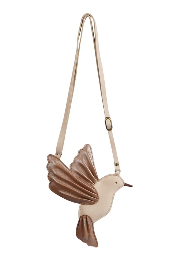 Παιδική δερμάτινη τσάντα Donsje Toto Purse Hummingbird απλικέ μπεζ 5003051