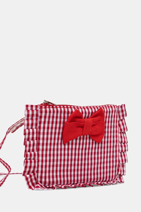 United Colors of Benetton crossbody torba za djecu pamučna 6W20RY003.P.Stagionale crvena SS26