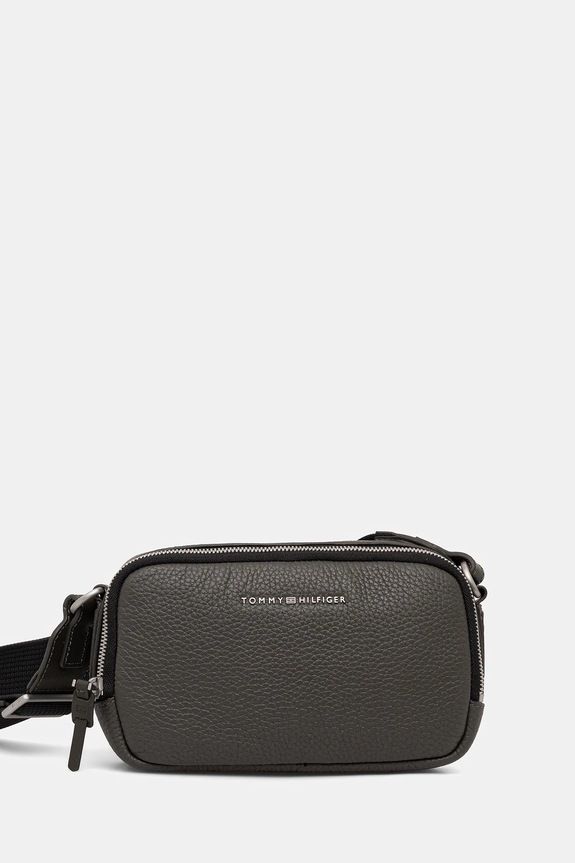 Tommy Hilfiger saszetka skórzana skóra licowa zielony AM0AM14022