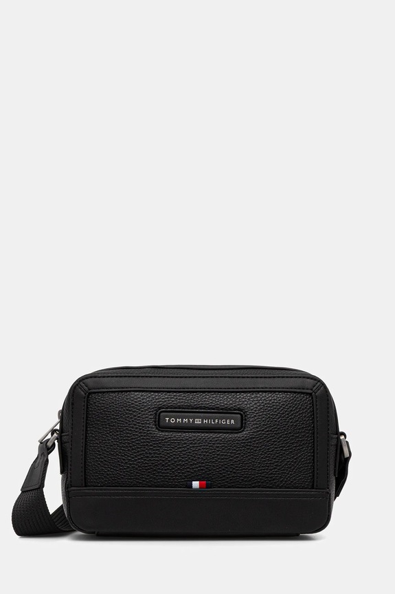 Malá taška Tommy Hilfiger imitácia kože čierna AM0AM14030
