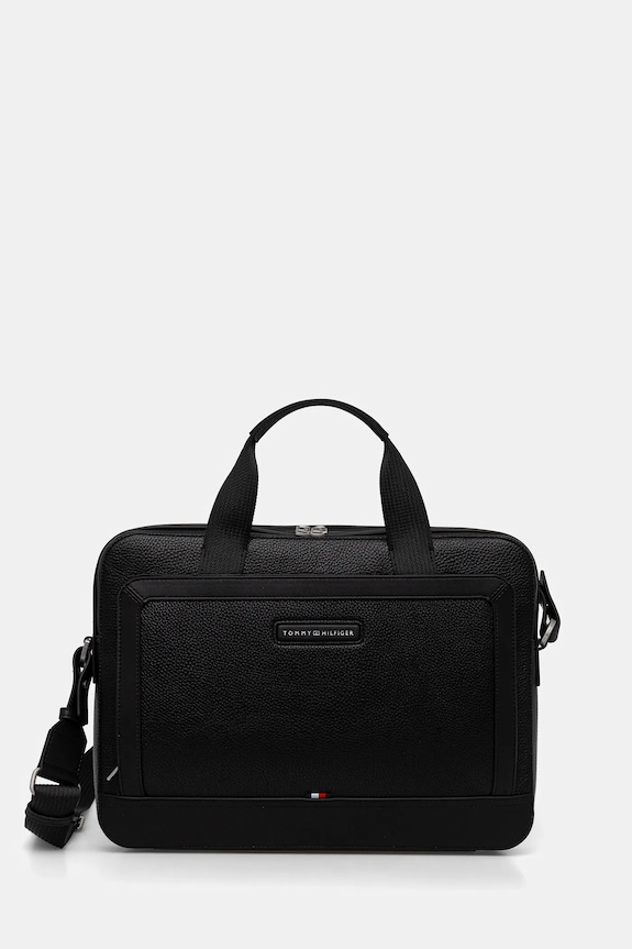 Taška Tommy Hilfiger 37 x 26 x 6 cm nášivka černá AM0AM13987
