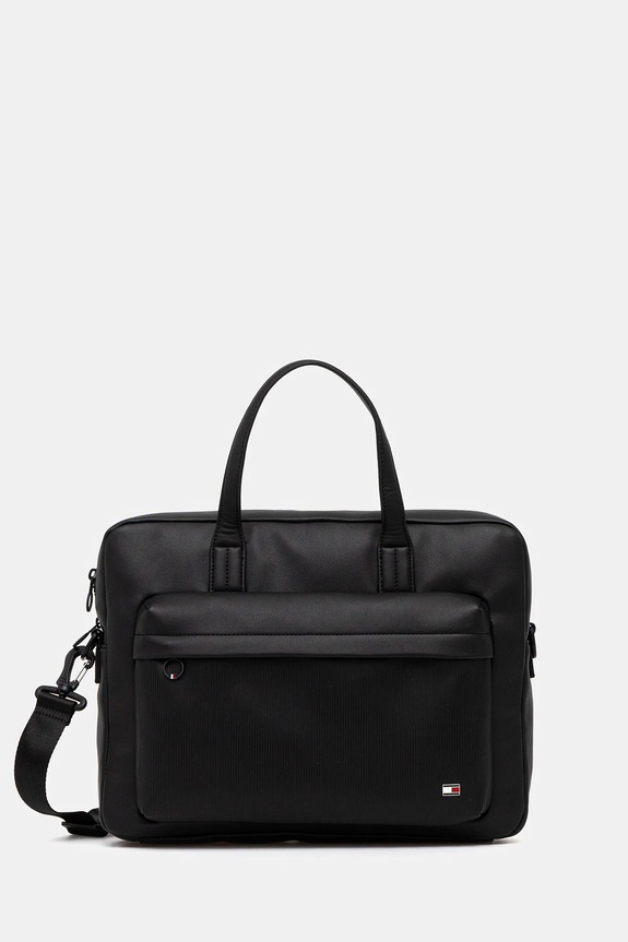 Taška Tommy Hilfiger 38 x 29 x 7 cm hladký černá AM0AM13989