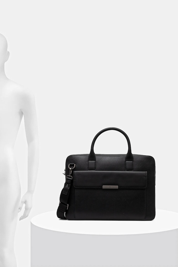 Tommy Hilfiger geantă pentru laptop din piele 40 x 29,5 x 6 cm AM0AM13993