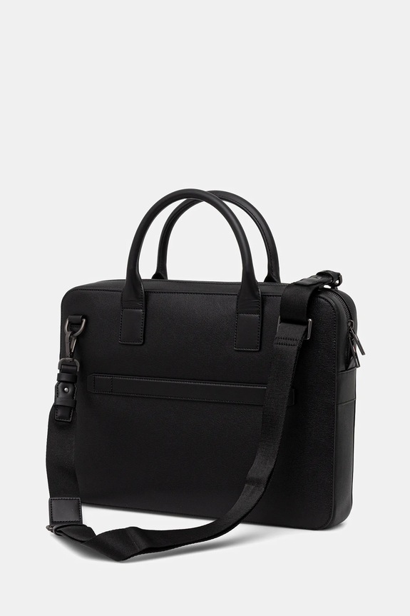 Accesorii Tommy Hilfiger geantă pentru laptop din piele 40 x 29,5 x 6 cm AM0AM13993 negru