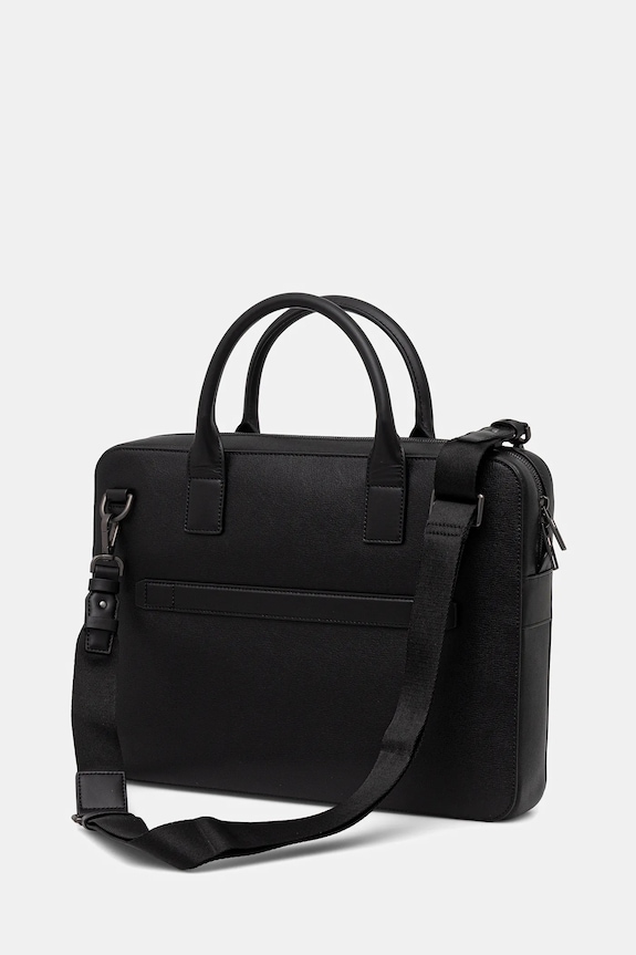 Accesorii Tommy Hilfiger geantă pentru laptop din piele 40 x 29,5 x 6 cm AM0AM13993 negru