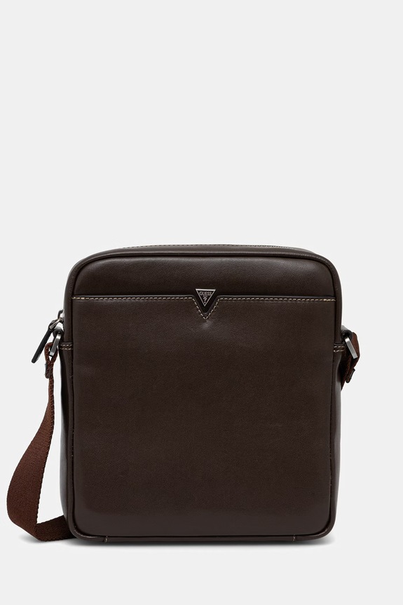Guess saszetka skórzana FIRENZE skóra licowa brązowy HMFITC.P5159